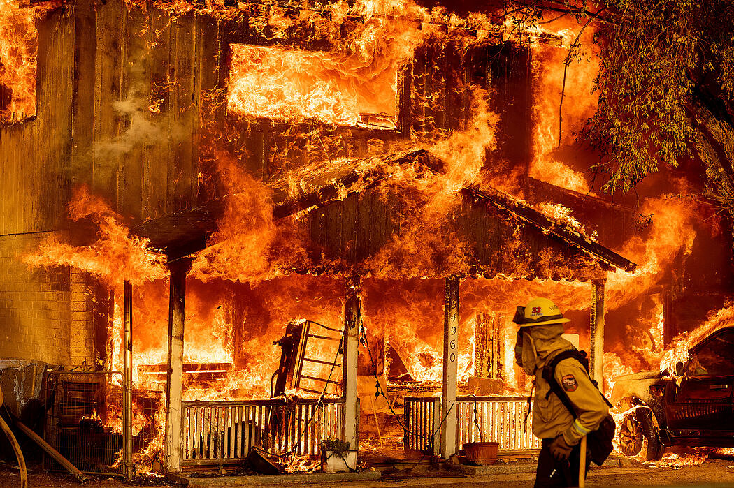 本月，加州多伊尔发生的大火。