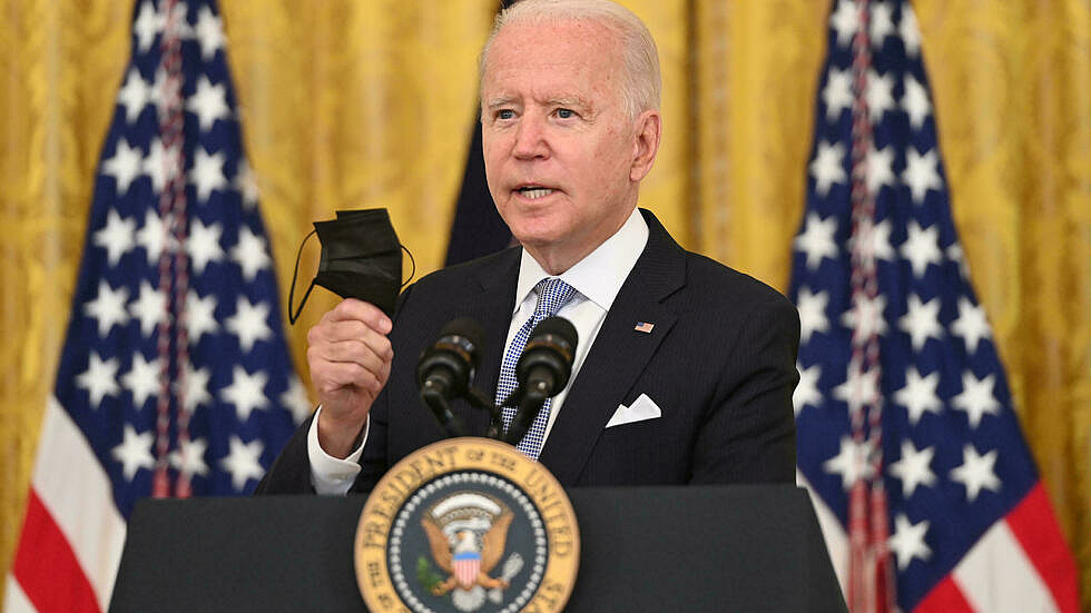 US President Joe Biden speaks about Covid-19 vaccinations at the White House