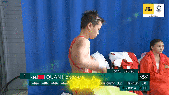 中国选手全红婵3跳10分，BBC解说当场惊呼：不是在开玩笑吧（组图） - 2