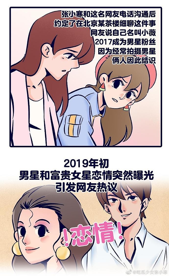 ▲▼漫画爆料顶流男星睡女粉丝内幕，事后提醒吃避孕药。 （图／翻摄自微博／吃瓜少女张小寒）