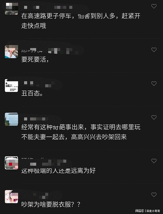 夫妻二人发生摩擦，女子高速公路当场脱衣裸体！路人：更狠的直接砍杀（组图） - 5