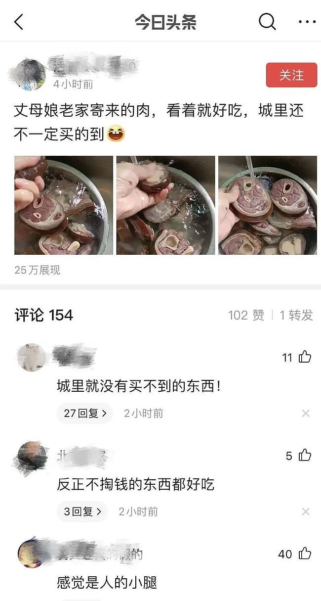 吓到了！他晒丈母娘老家寄来的肉，却被网友称：像是人的小腿（组图） - 2