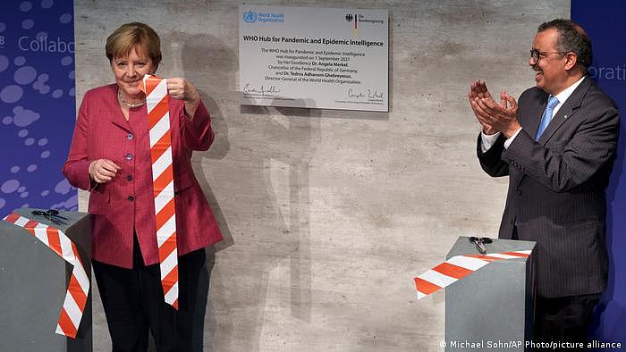 Deutschland Berlin | Eröffnung Pandemie-Frühwarnzentrum der WHO | Merkel & Ghebreyesus