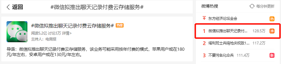 微信大消息！聊天记录备份将增加“付费模式”？iPhone还比安卓贵50元？网友们不乐意了