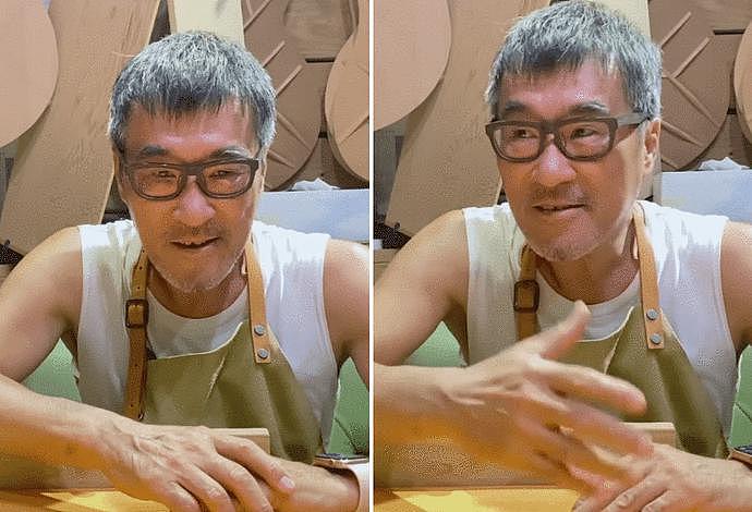 63岁李宗盛近照曝光，穿背心胳膊十分粗壮，头发花白身后一堆木板（组图） - 1