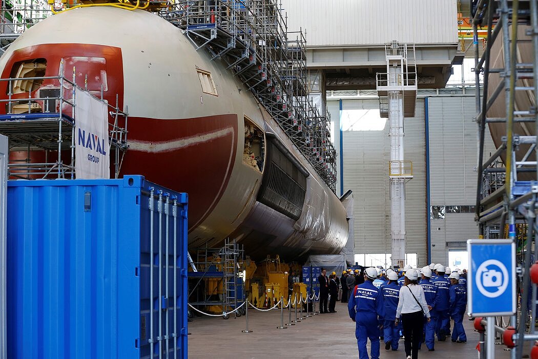 2017年，在瑟堡—奥克特维尔建造的法国潜艇“苏弗伦”号。