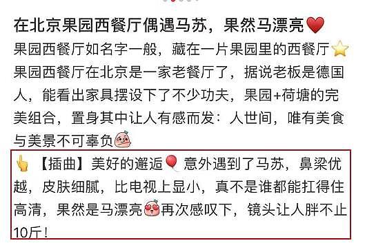 被曝新恋情后，马苏与绯闻男友吃饭被偶遇，连晒男友视角照心情好（组图） - 1