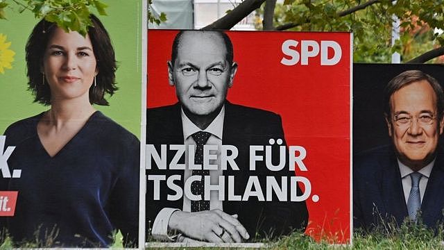 德国大选三名候选人海报