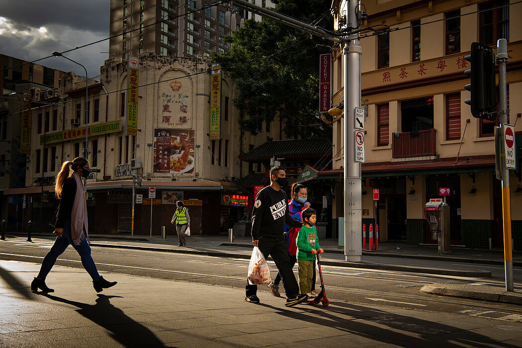 悉尼市中心的唐人街。华裔澳大利亚人已经受到怀疑。