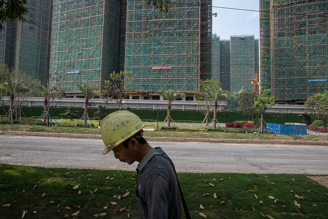 中国东莞的一处恒大建筑工地。这家开发商巨头正处于崩溃边缘。