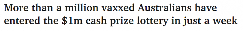 “打疫苗抽百万澳元”活动火热进行中，一周内超120万人参与（图） - 1