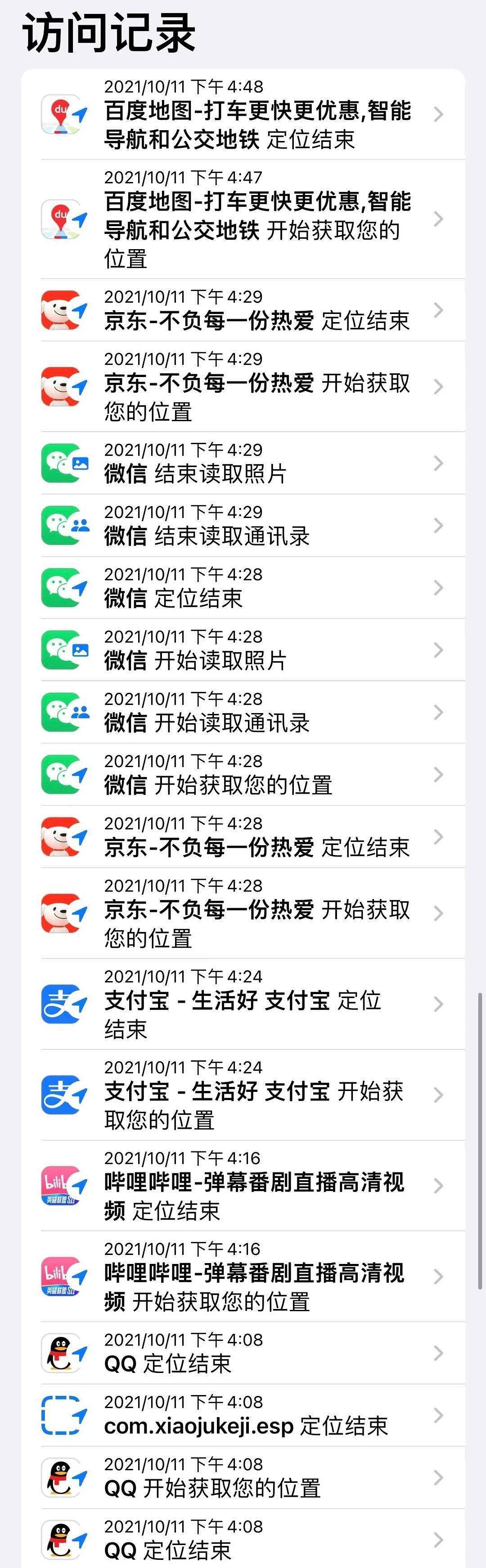 iOS15成各大App“偷窥照妖镜”？测试：确实存在过度读取信息（组图） - 4