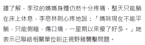 李玟83岁母亲在香港市区遭野猪袭击！导致多处骨折、右半身瘫痪，状况危急令人担忧（组图） - 2