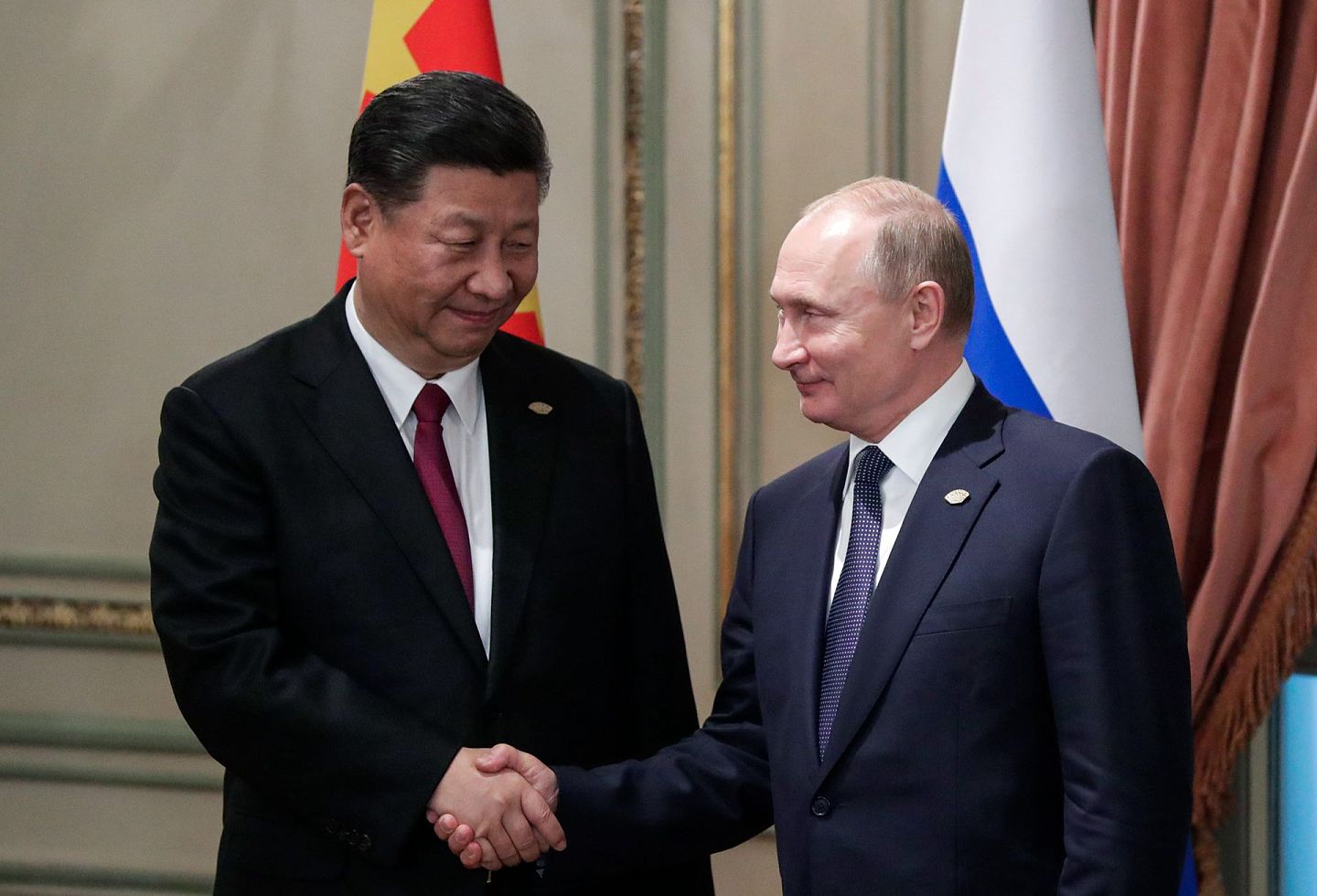 在美国战略挤压下，中俄两国关系持续升温。（Getty）