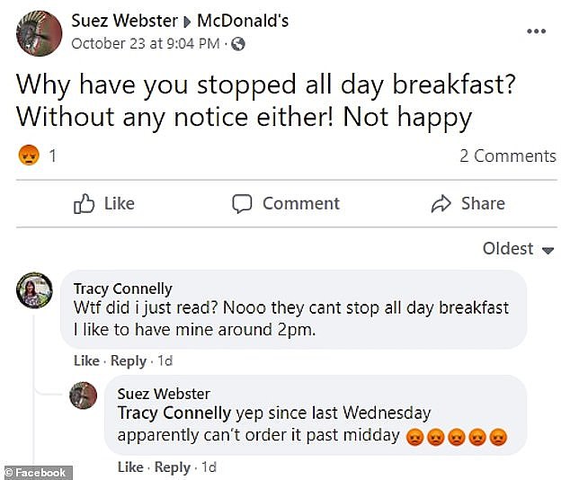 Many diners have taken particular issue with McDonald's for cancelling its all-day menu