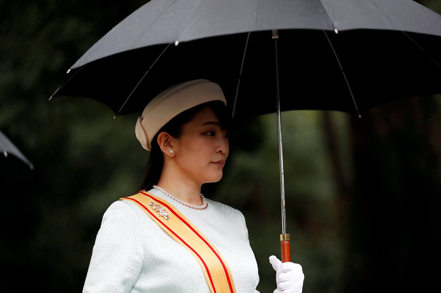 圖為2019年10月22日，日本真子公主於皇居出席儀式。（Reuters）