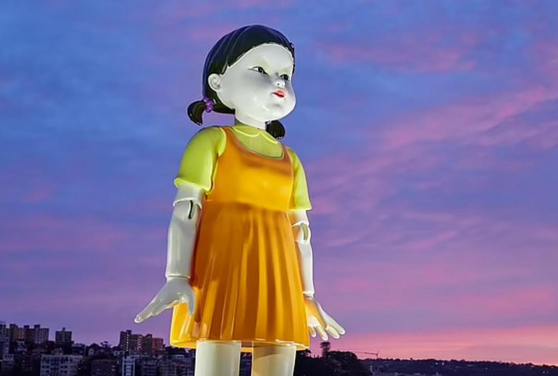真人版《鱿鱼游戏》登陆澳洲！悉尼港竖起巨型人偶，完美还原剧中场景（视频/组图） - 3