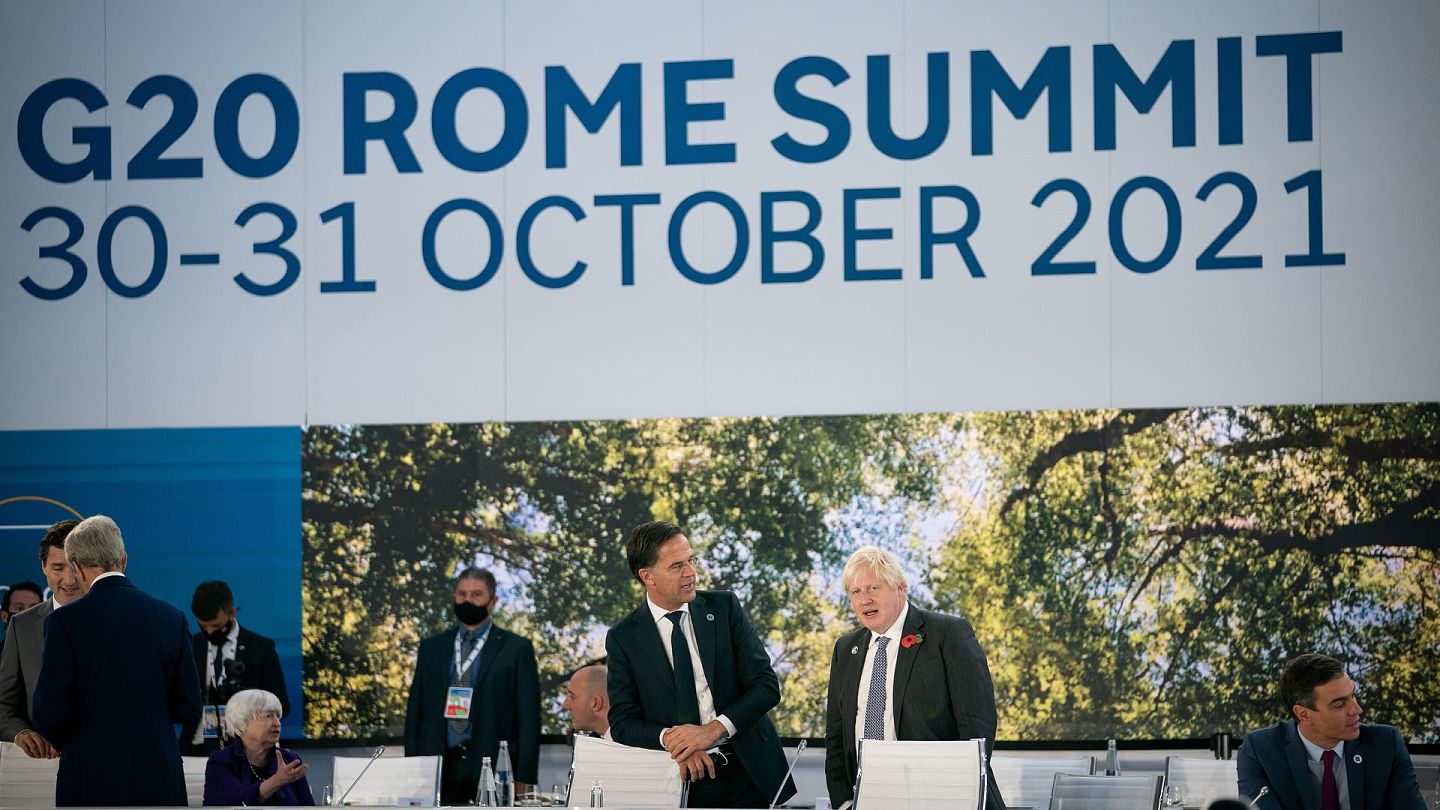 2021年10月31日，各国领导人在罗马出席G20峰会。（Reuters）