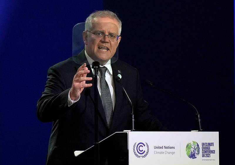 澳总理莫里森不满法方对潜舰合约争议的言论。 （路透）