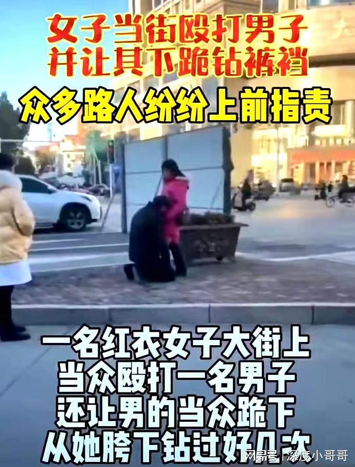 女子当街殴打男子并让其下跪钻裤裆，男子不反抗全程照办！网友：丢中国人的脸（视频/组图） - 5