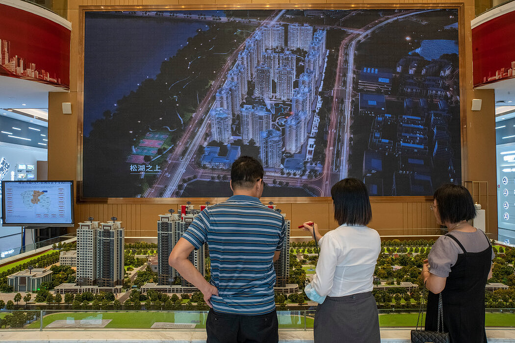 恒大大厦的展厅。如果购房者没有足够的信心购买中国大型房地产公司的房产，中国经济可能会受到严重冲击。