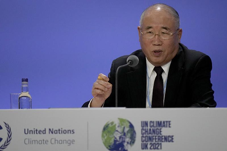 中国气候变化事务特使解振华10日在记者会宣布与美国的联合声明「2020年代加强气候行动宣言」。美联社