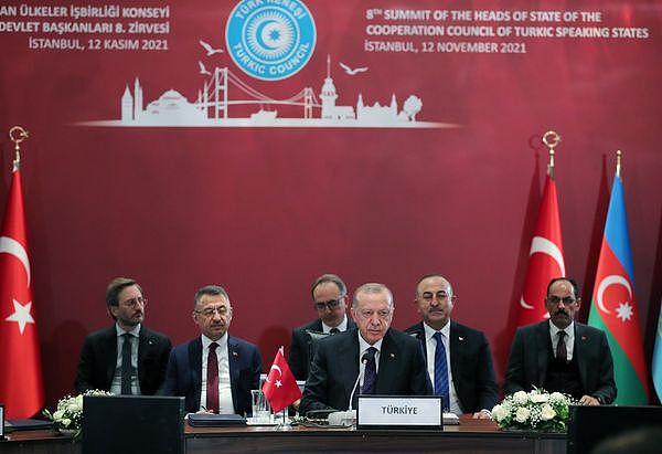 ▲▼第8届「突厥语国家合作委员会」（Cooperation Council of Turkic Speaking States）会后发布声明改名为「突厥国家组织」（Organization of Turkic States）。 。 （图／翻摄自Twitter／Turkish Presidency）