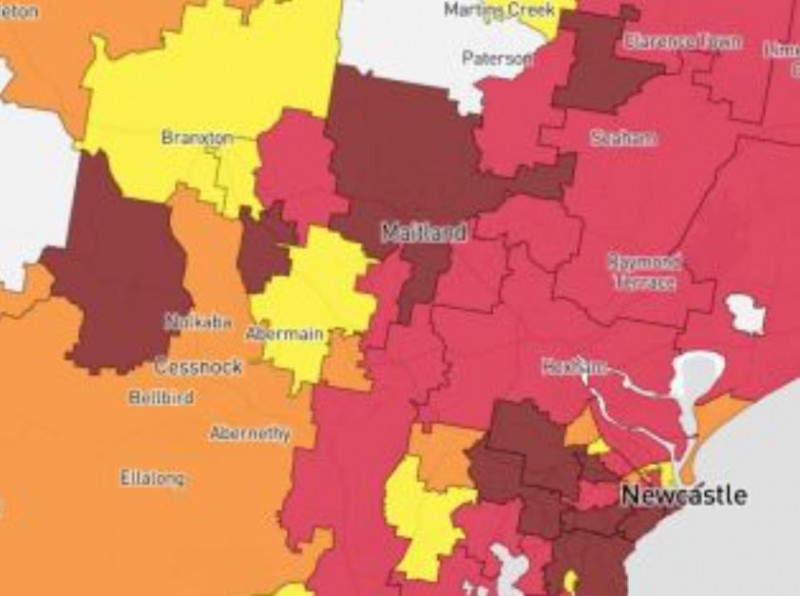 新州最新疫情地图公布，Zetland/Waterloo活跃病例数达56，Newcastle成“重灾区”