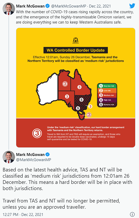 西澳宣布对塔州及首都领地恢复“硬边界”，部分行业强制接种新冠加强针（组图） - 3