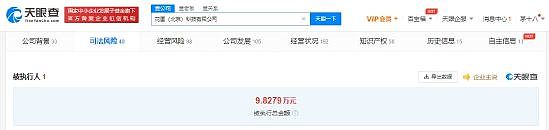 孙俪刘涛关联公司被强制执行 执行标的98279元