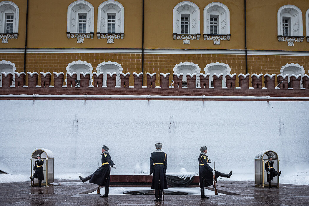 莫斯科无名战士墓的卫兵换岗仪式。