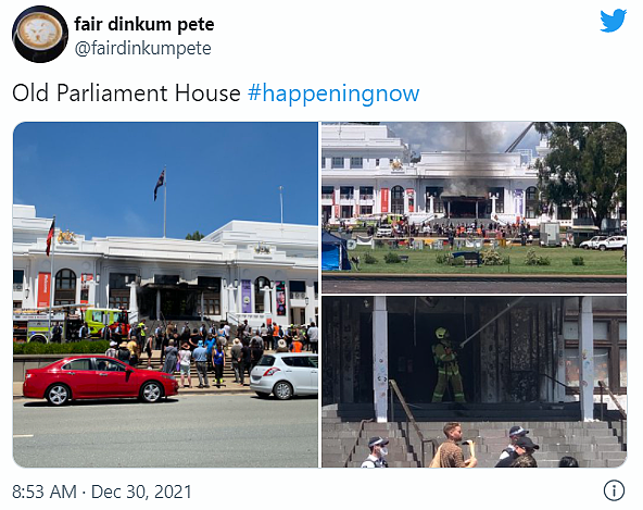 堪培拉旧国会大厦突发火灾，抗议者与警方对峙，高呼“让它燃烧”（组图） - 4