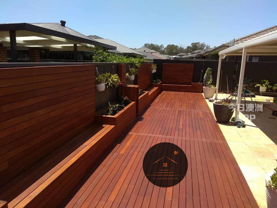  悉尼金属框架decking pergola硬木复合材料 露台建造