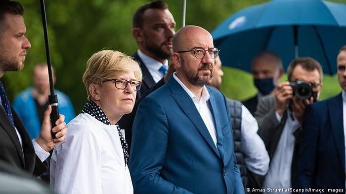 Litauen Besuch EU-Ratspräsident Charles Michel | Ministerpräsidentin Ingrida Simonyte 