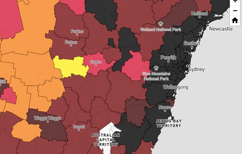 新州最新疫情地图公布！悉尼一地有6271活跃病例，华人区有1867例（组图） - 2