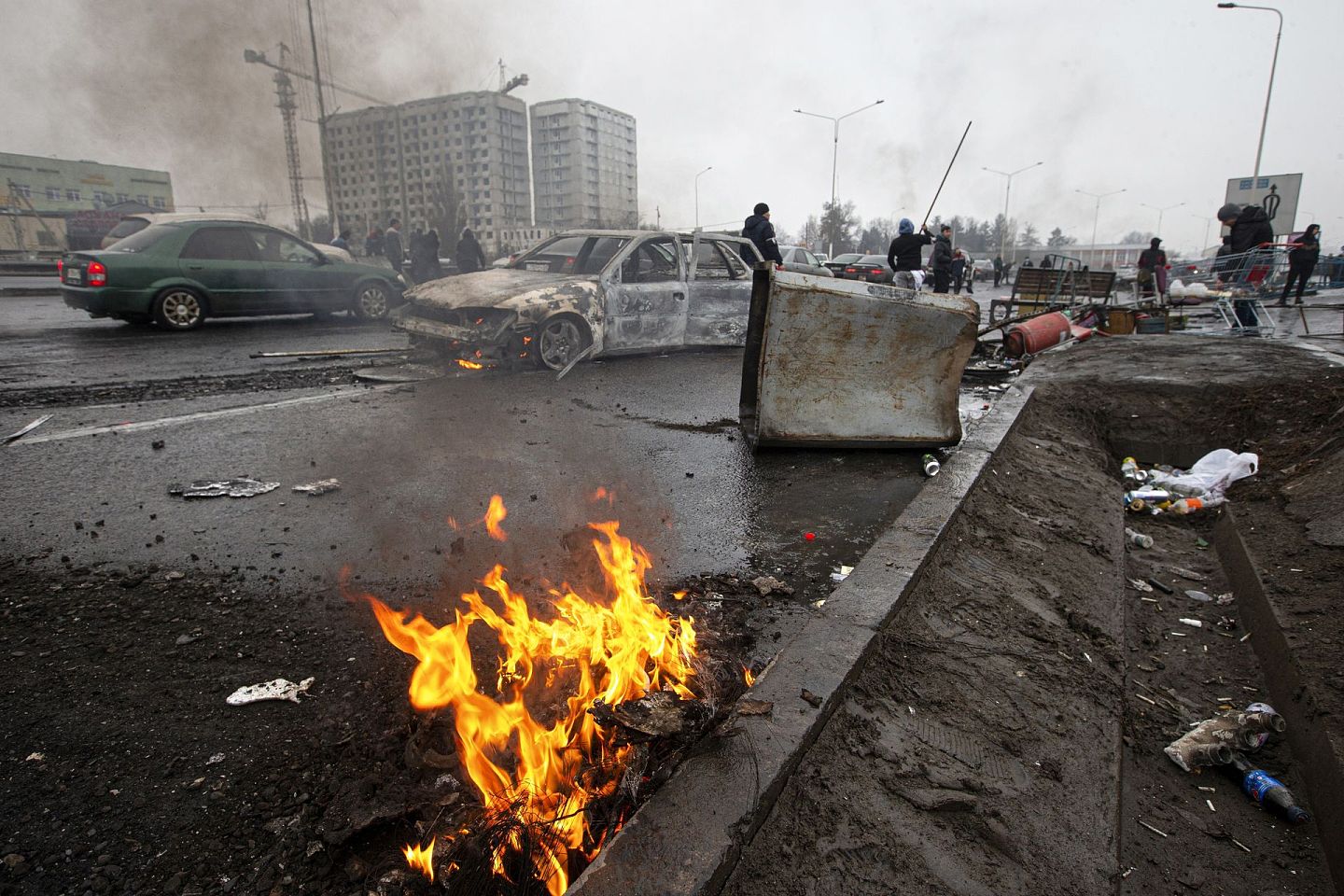 哈萨克斯坦暴乱。（AP）