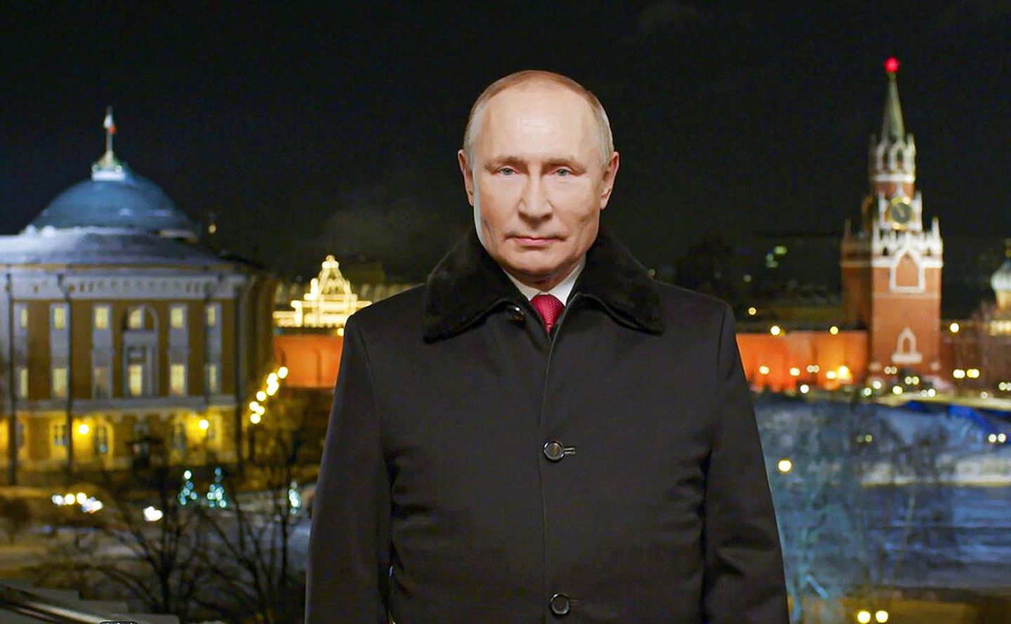 2022年1月1日，俄罗斯克里姆林宫发布普京在新年前晚上录制的年度电视新年致辞。（AP）