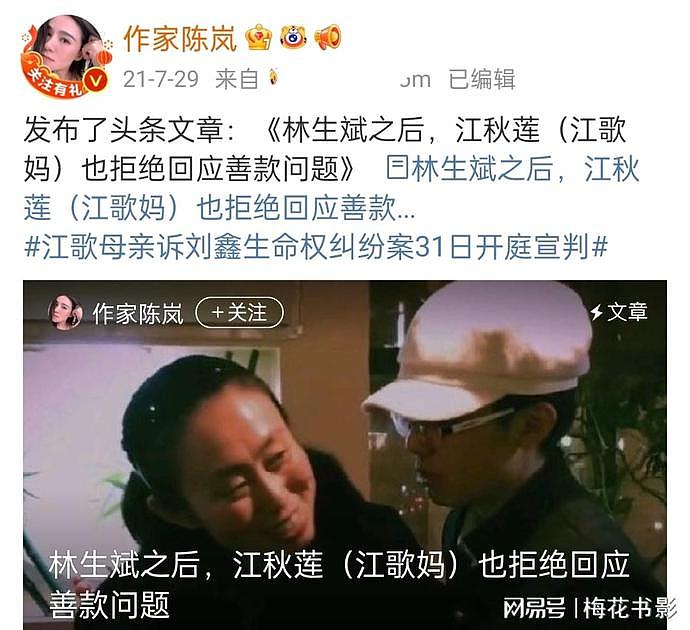 知名女作家陈岚疑似帮刘鑫站队洗白，挑衅江歌妈妈：能把收到的巨额善款公布出来吗？（组图） - 20