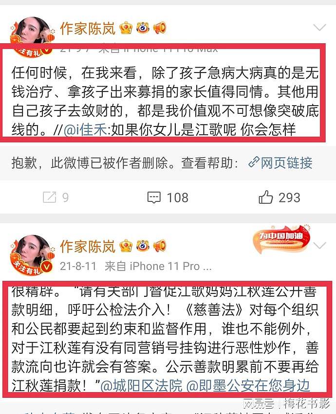 知名女作家陈岚疑似帮刘鑫站队洗白，挑衅江歌妈妈：能把收到的巨额善款公布出来吗？（组图） - 21