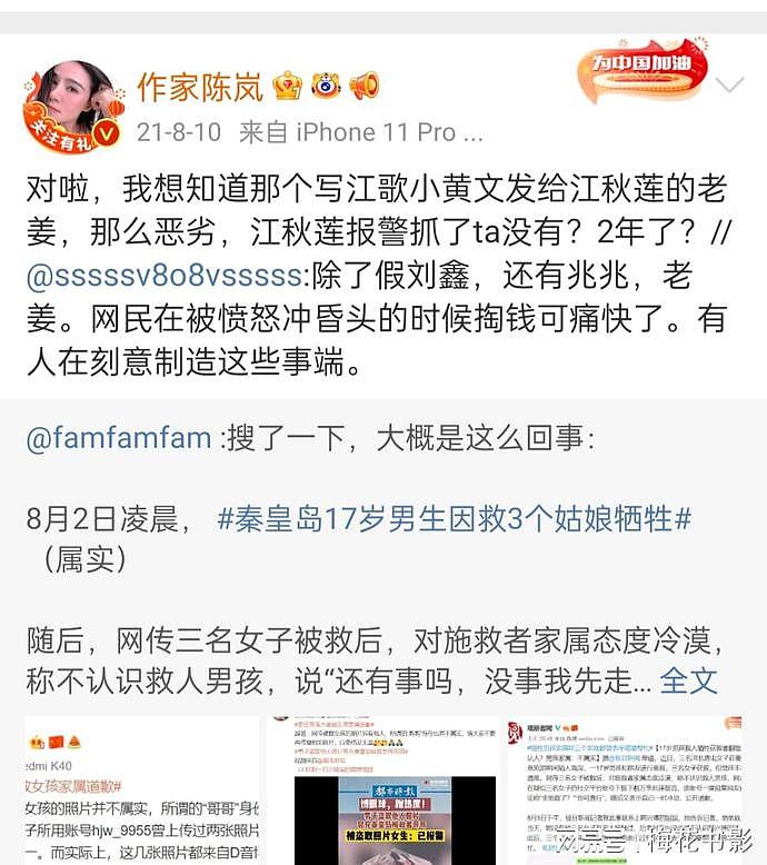 知名女作家陈岚疑似帮刘鑫站队洗白，挑衅江歌妈妈：能把收到的巨额善款公布出来吗？（组图） - 24