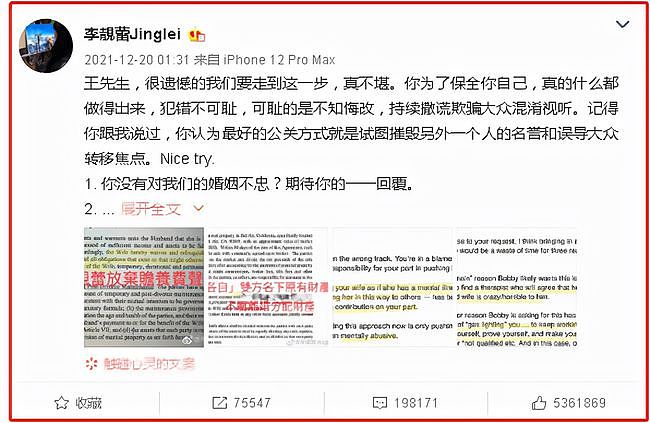 李靓蕾再发小作文！diss王力宏威胁她，网友：有锤放锤，没锤闭嘴（组图） - 17