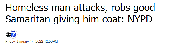 韩裔老人送外套给非裔流浪汉反被打劫，华裔路人出手相救