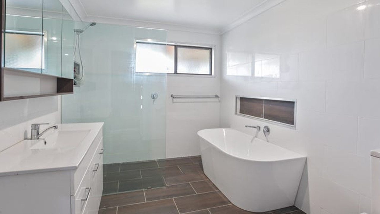 The bathroom with the free standing tub. Picture: rea.com.au