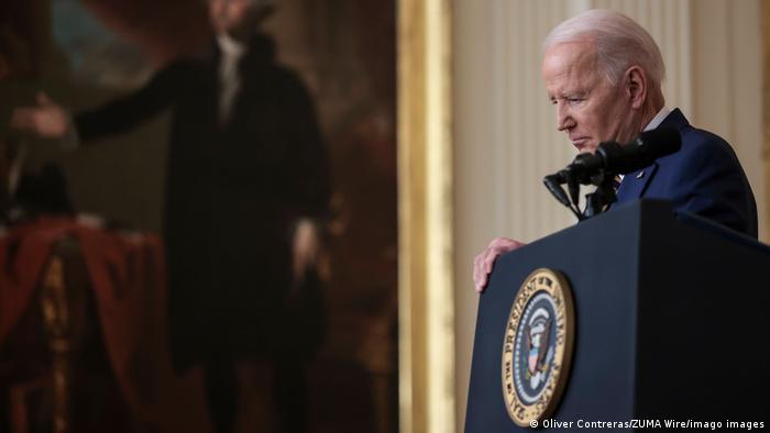 USA Washington | Pressekonferenz Präsident Joe Biden nach einem Jahr im Amt