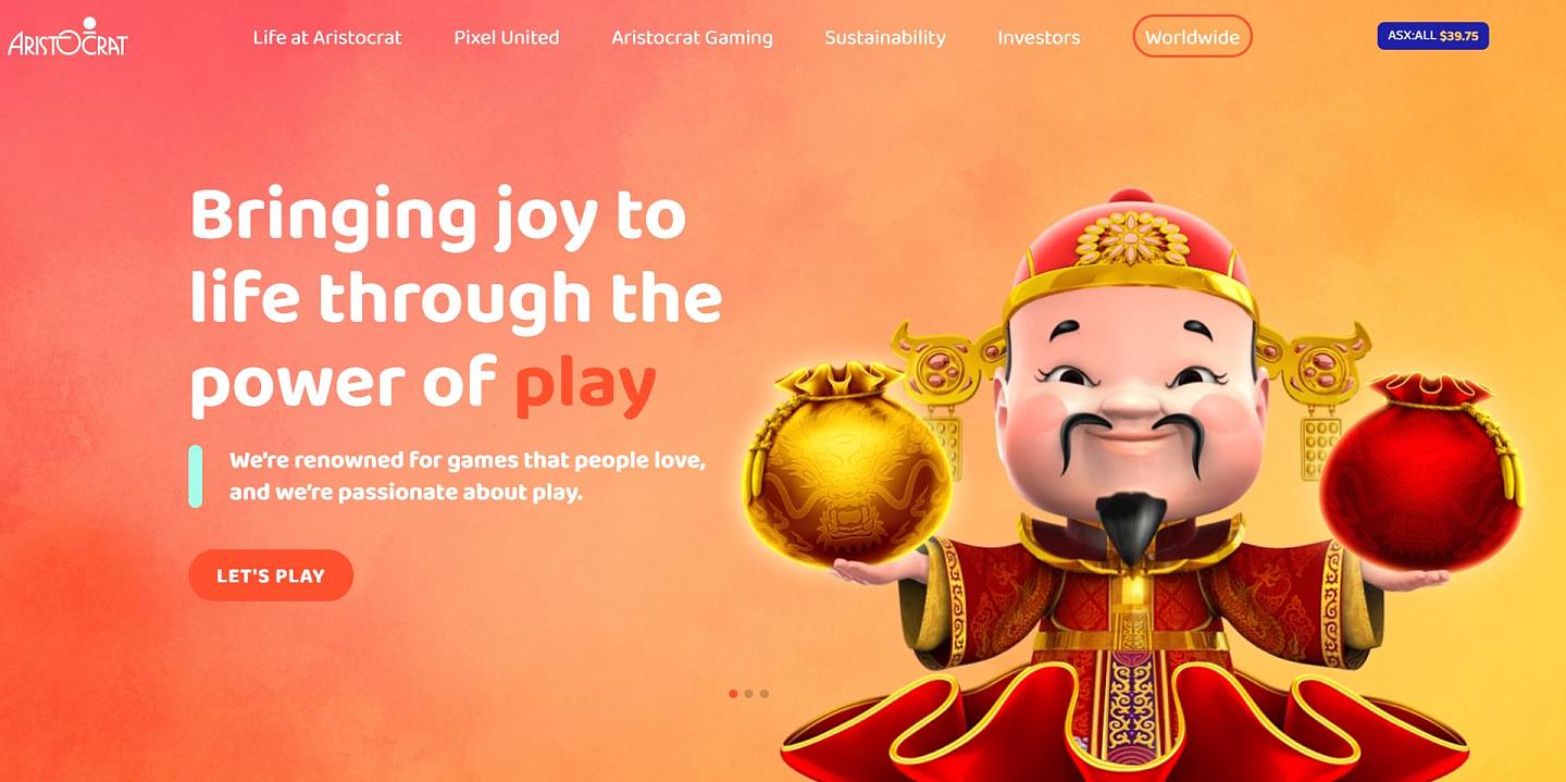 老虎机开发商Aristocrat提购英国赌博软件开发公司Playtech，但过程不算畅顺。 ﹙Aristocrat截图﹚