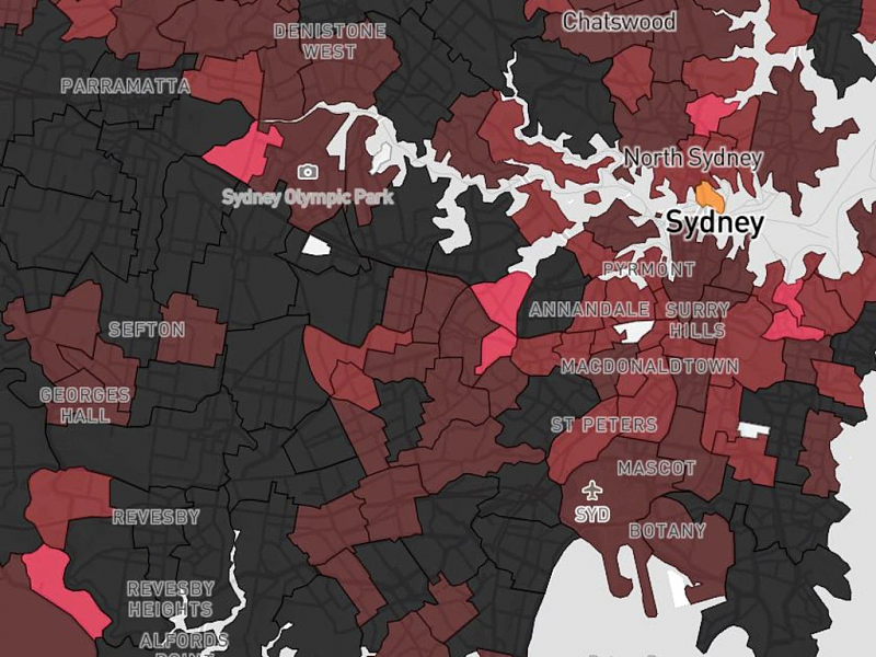 新州最新疫情地图公布！悉尼“黑潮”退去，多地活跃病例减少（组图） - 2