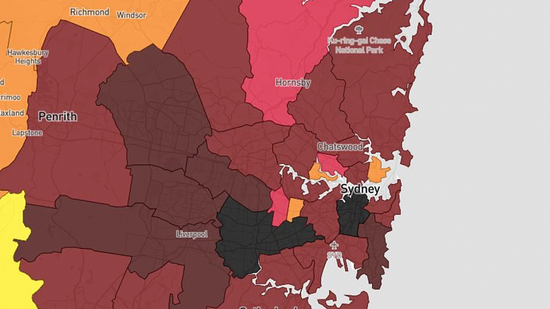 新州最新疫情地图公布！悉尼“黑潮”退去，多地活跃病例减少（组图） - 3