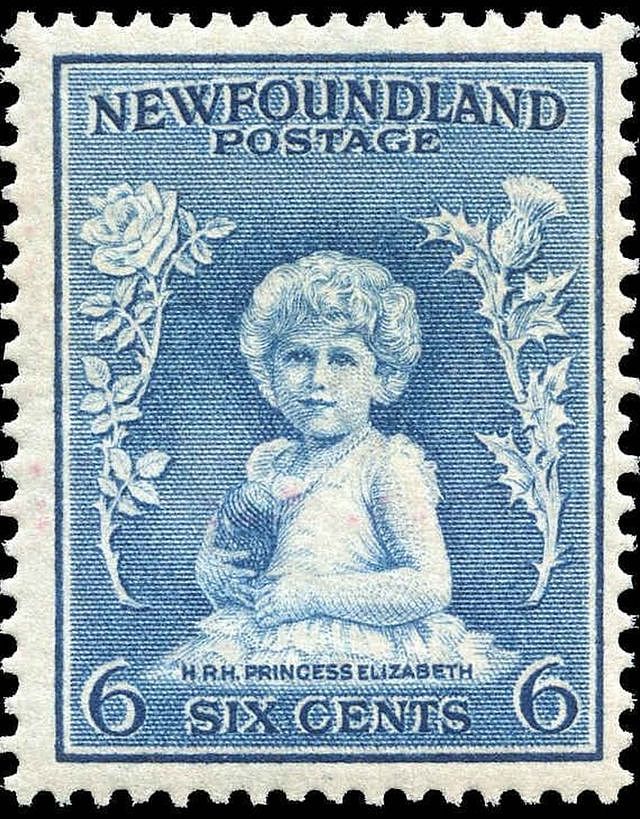 1932年，纽芬兰 6 分钱邮票上的伊丽莎白公主肖像