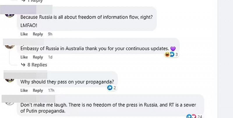 俄驻澳使馆Facebook被攻陷，乌克兰支持者怒喷普京：人类内裤上的污点（组图） - 3
