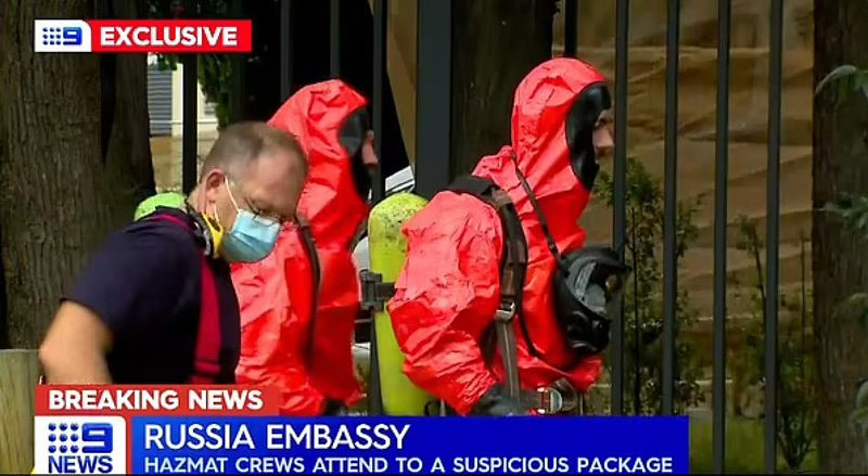俄罗斯驻澳大使馆收到可疑包裹！危险品处理人员出动，附近街道被封（组图） - 4